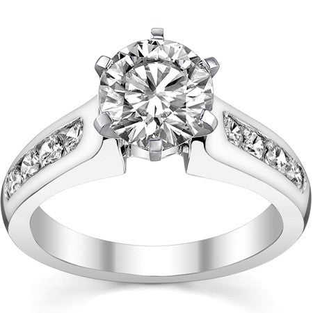2.5mm Round Brilliant Moissanite Engagement Ring Setting 0.5ct