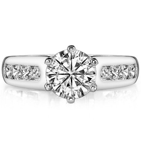 2.5mm Round Brilliant Moissanite Engagement Ring Setting 0.5ct