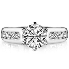 2.5mm Round Brilliant Moissanite Engagement Ring Setting 0.5ct
