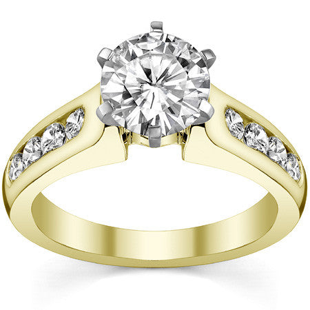 2.5mm Round Brilliant Moissanite Engagement Ring Setting 0.5ct