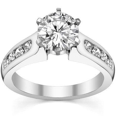 2.5mm Round Brilliant Moissanite Engagement Ring Setting 0.5ct