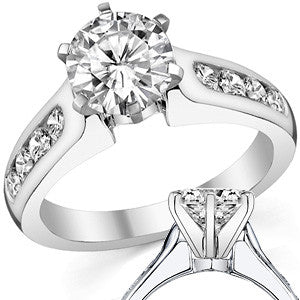 2.5mm Round Brilliant Moissanite Engagement Ring Setting 0.5ct