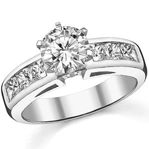 Square Moissanite Channel Engagement Ring 1.1ct