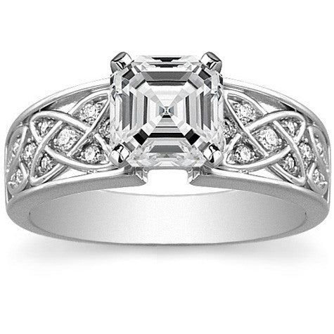Celtic Inspired Moissanite Engagement Ring (0.16ct)