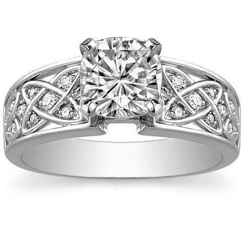 Celtic Inspired Moissanite Engagement Ring (0.16ct)