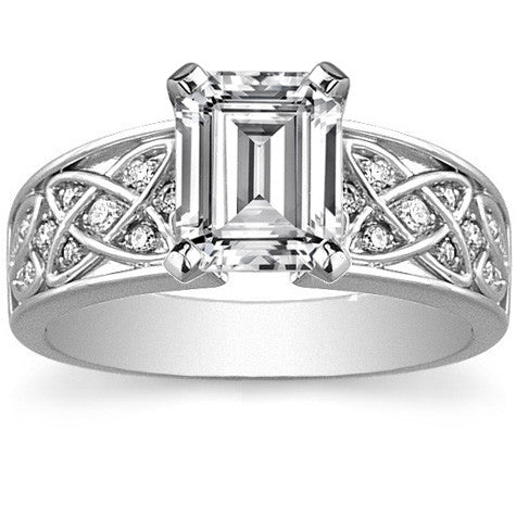 Celtic Inspired Moissanite Engagement Ring (0.16ct)