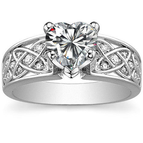 Celtic Inspired Moissanite Engagement Ring (0.16ct)