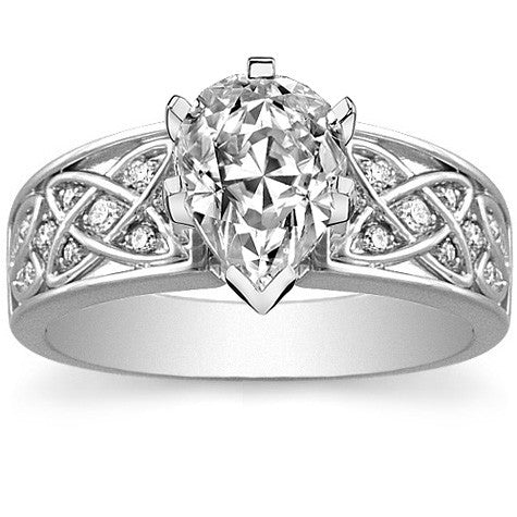 Celtic Inspired Moissanite Engagement Ring (0.16ct)