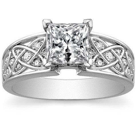 Celtic Inspired Moissanite Engagement Ring (0.16ct)