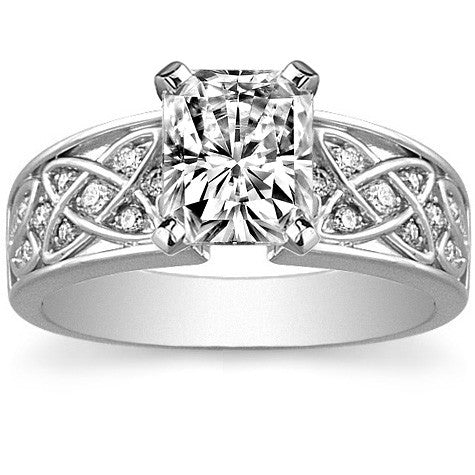Celtic Inspired Moissanite Engagement Ring (0.16ct)