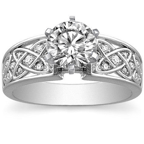 Celtic Inspired Moissanite Engagement Ring (0.16ct)