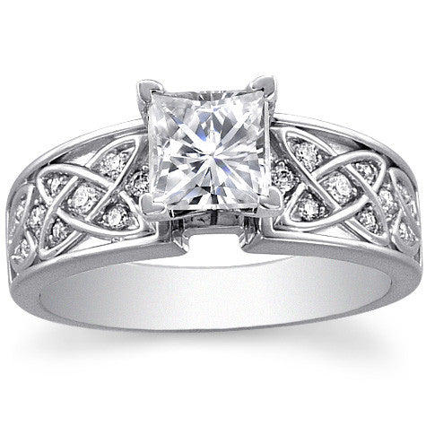 Celtic Inspired Moissanite Engagement Ring (0.16ct)