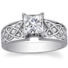 Celtic Inspired Moissanite Engagement Ring (0.16ct)