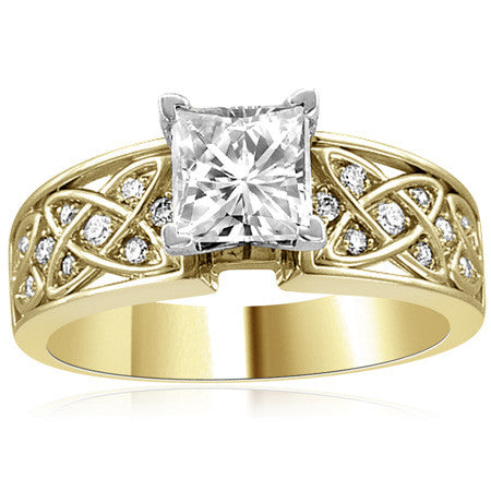 Celtic Inspired Moissanite Engagement Ring (0.16ct)