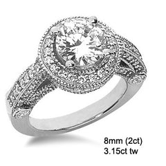 Legacy Style Round Halo Moissanite Engagement Ring