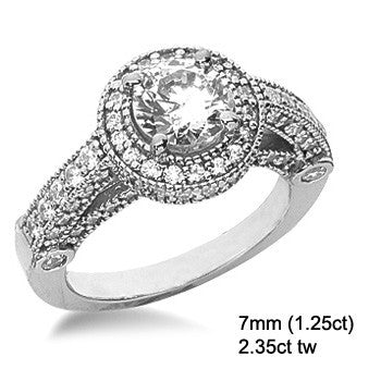 Legacy Style Round Halo Moissanite Engagement Ring