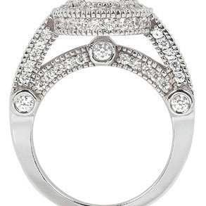 Legacy Style Round Halo Moissanite Engagement Ring
