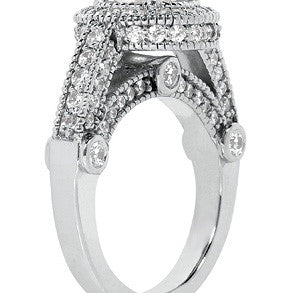 Legacy Style Round Halo Moissanite Engagement Ring