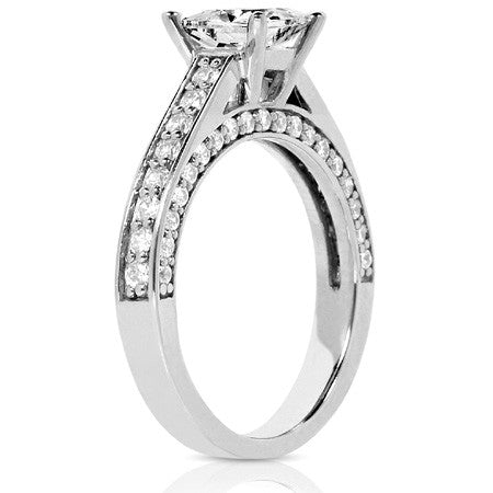 Princess Cathedral Moissanite Engagement Ring