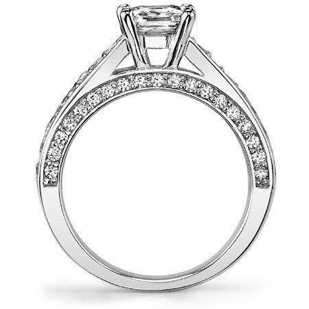 Princess Cathedral Moissanite Engagement Ring
