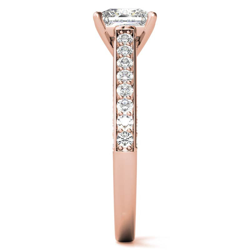 Princess Cathedral Moissanite Engagement Ring