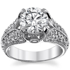 Round Antique Moissanite Engagement Ring