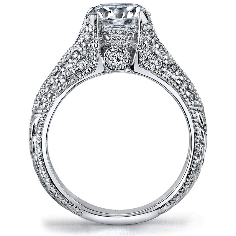 Round Antique Moissanite Engagement Ring