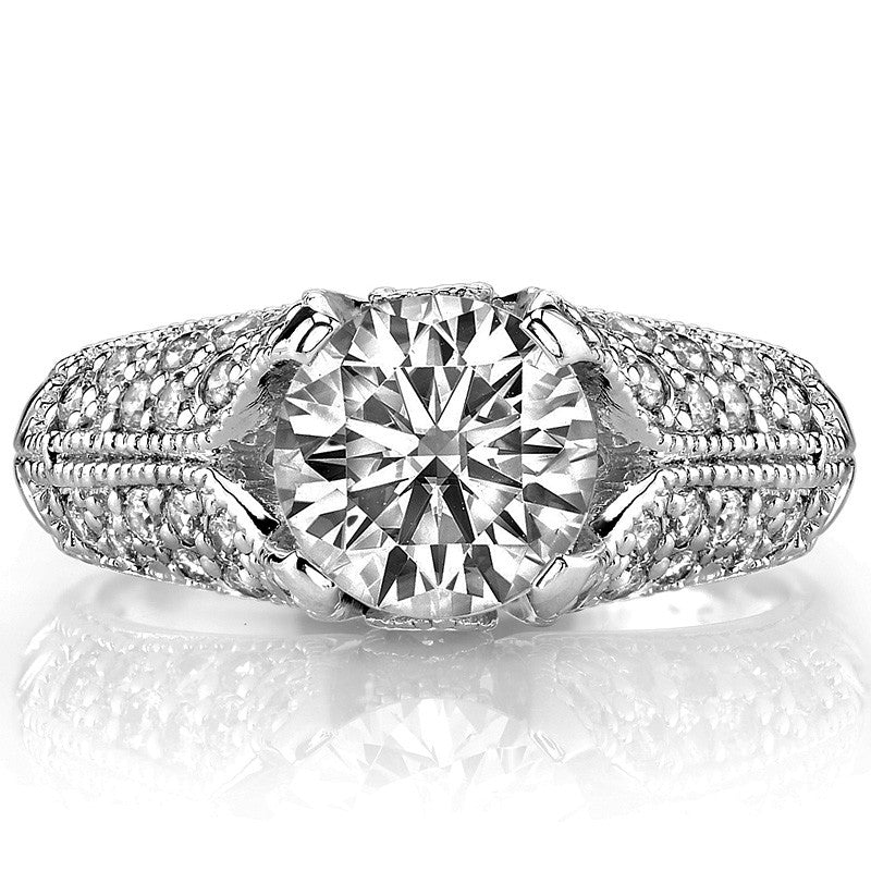 Round Antique Moissanite Engagement Ring