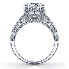 Round Moissanite Antique Engagement Ring