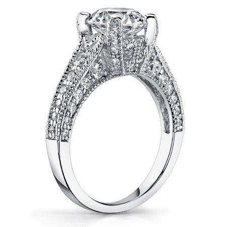 Round Moissanite Antique Engagement Ring