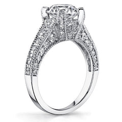 Round Moissanite Antique Engagement Ring