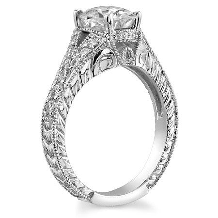 Oval Antique Split Shank Moissanite Engagement Ring