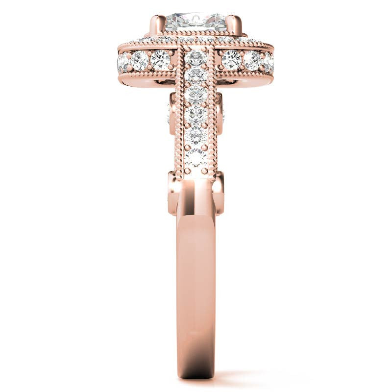 Legacy Style Cushion Halo Moissanite Engagement Ring
