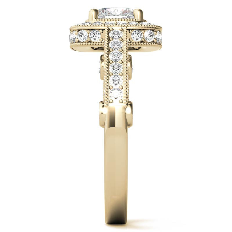 Legacy Style Cushion Halo Moissanite Engagement Ring