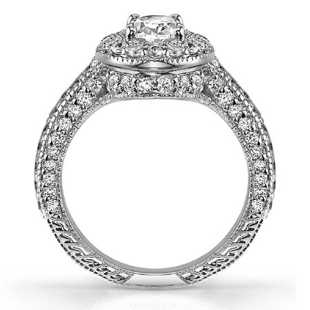 Antique Halo Oval Moissanite Engagement Ring
