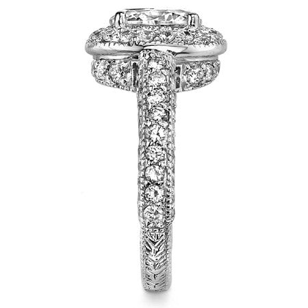 Antique Halo Oval Moissanite Engagement Ring