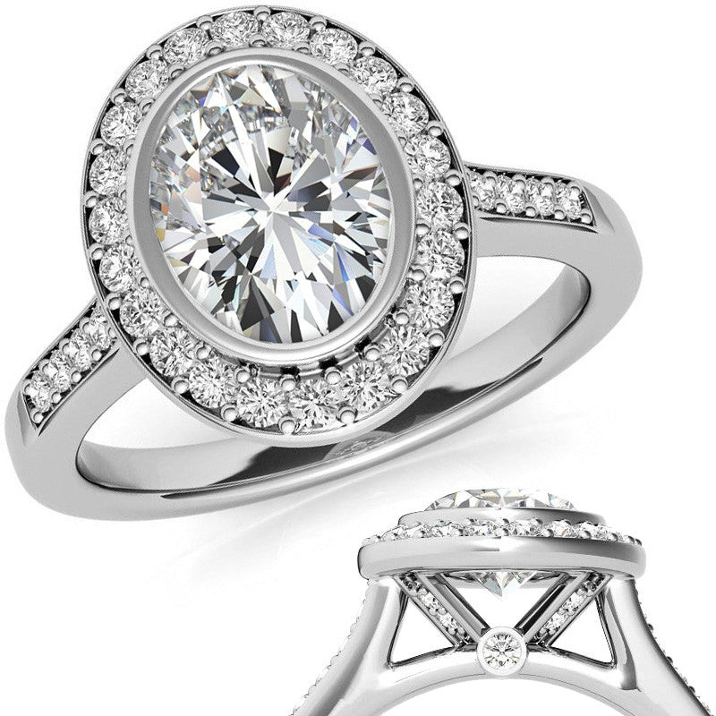 Oval Legacy Halo Moissanite Engagement Ring
