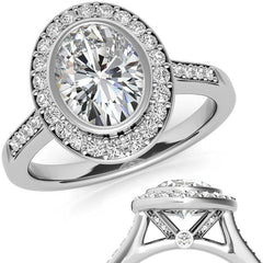 Oval Legacy Halo Moissanite Engagement Ring