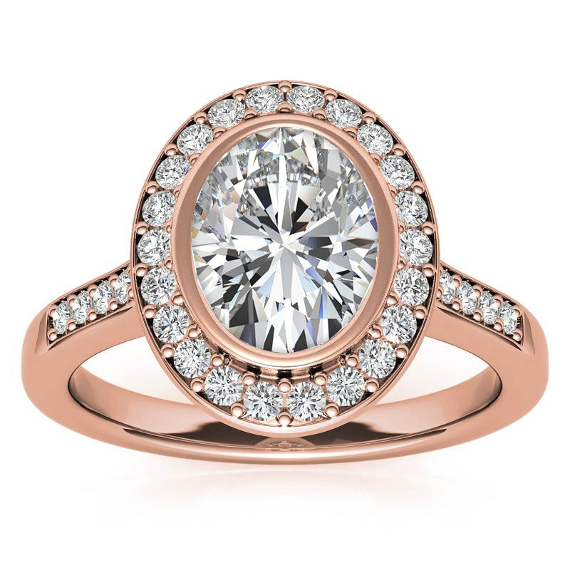 Oval Legacy Halo Moissanite Engagement Ring