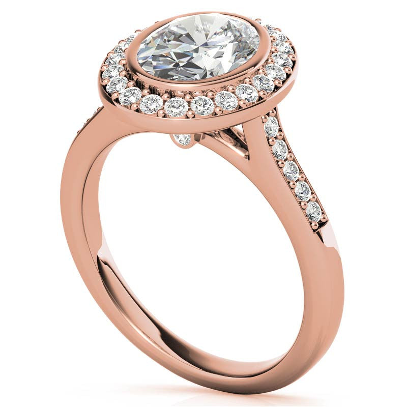 Oval Legacy Halo Moissanite Engagement Ring