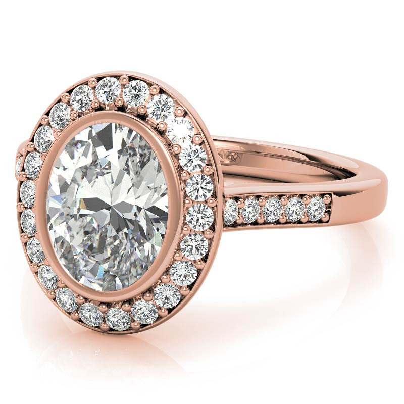 Oval Legacy Halo Moissanite Engagement Ring