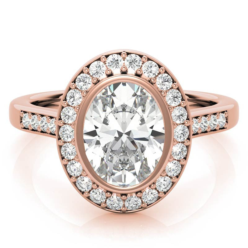 Oval Legacy Halo Moissanite Engagement Ring