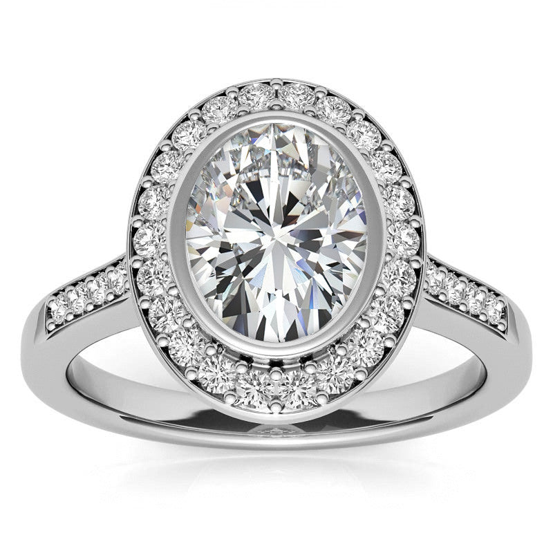 Oval Legacy Halo Moissanite Engagement Ring