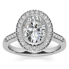 Oval Legacy Halo Moissanite Engagement Ring