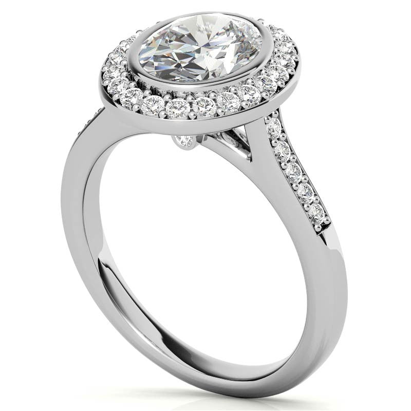 Oval Legacy Halo Moissanite Engagement Ring