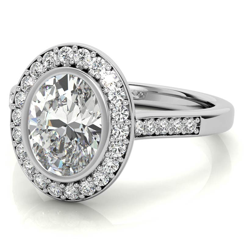 Oval Legacy Halo Moissanite Engagement Ring