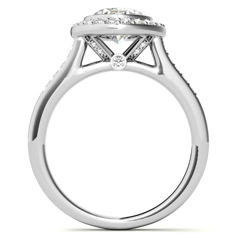 Oval Legacy Halo Moissanite Engagement Ring
