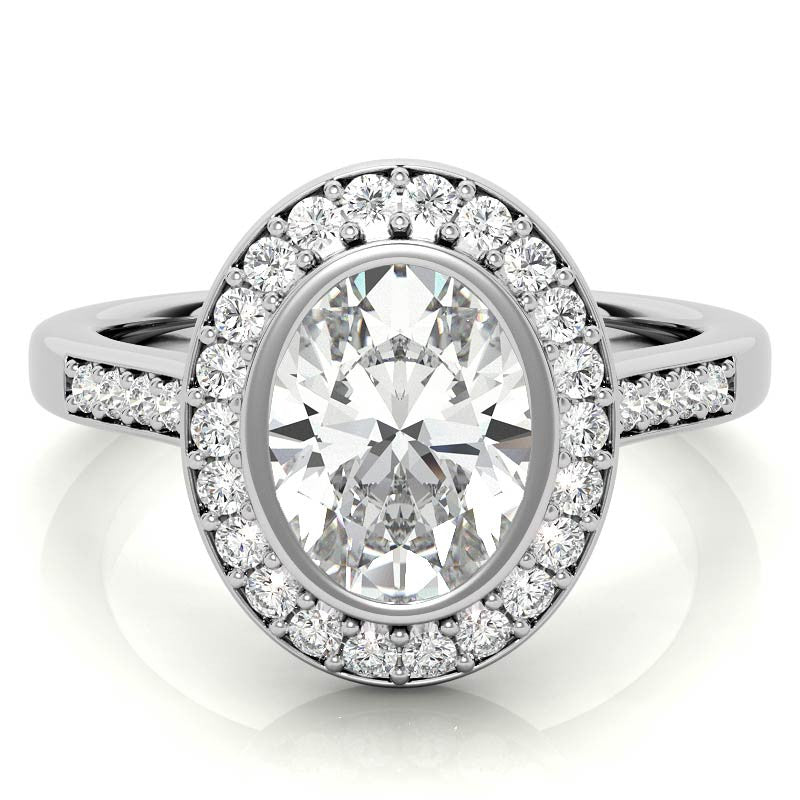 Oval Legacy Halo Moissanite Engagement Ring