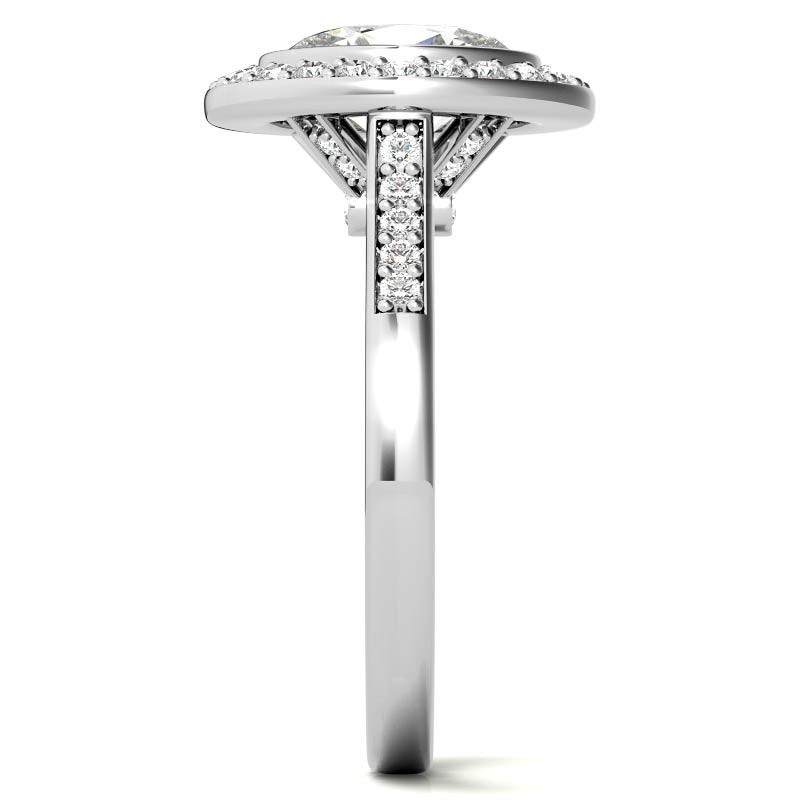 Oval Legacy Halo Moissanite Engagement Ring