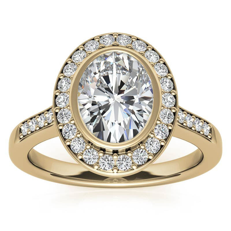 Oval Legacy Halo Moissanite Engagement Ring